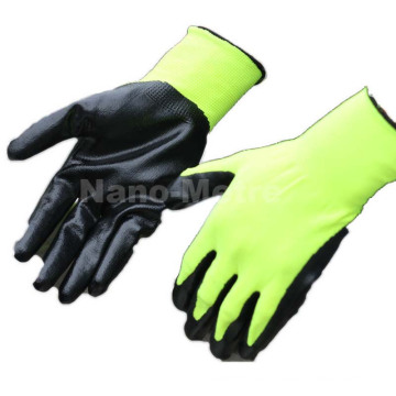 NMSAFETY poliéster forro de nitrilo guantes sumergidos EN388: 2016 3121X